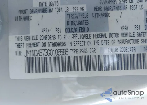 2016 Mazda Mx-5 Miata Sport z USA, uszkodzony, nr VIN JM1NDAB73G0105586